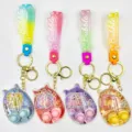 Cute cartoon water game keychain liquid pendant keyring bag charm colorful cute accessory - Creative Slackers Water Game Keychain