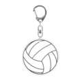 Acrylic Volleyball Keychain Clear Sports Pendant Metal Ring Key Holder Gift Accessory - Volleyball Keychain
