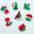 Natale silicone push pop bubble fidget giocattolo mini portachiavi ciondolo sensoriale - Rosso Verde Patchwork