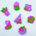 Simpatico Natale silicone push pop bolla sensoriale portachiavi mini giocattoli antistress - Viola Verde Patchwork