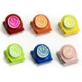 Bunte Smiley Magnetklammern für Kühlschrank und Whiteboard, Metall Clips 6 Stk. - 6er Set