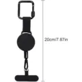 Llavero retráctil para exteriores con mosquetón y correa resistente de 20 cm para equipos - Portagafete retráctil
