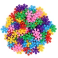 Colorful plastic snowflake building blocks set, 3D educational interlocking toys for kids. - Plum Blossom Shape (50 Pcs Pack)