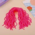 Pink TPR stretchy noodle toy stress relief fidget string for fun tactile sensory play. - Rose Red