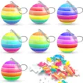 Porte-clés puzzle sphère 3D jouet éducatif coloré pendentif de sac bloc géométrique - Balle Puzzle Arc-en-ciel / 11.00g / Multicolore