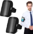 Portabadge da braccio nero con finestra trasparente, fascia elastica per ufficio ed eventi. - Borsa Singola / Nero