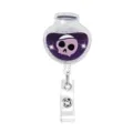 Halloween Glitzer Totenkopf Flasche ausziehbar Ausweishalter mit stabiler Krokodilklammer. - Giftflasche