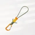 Paracord Schlüsselanhänger mit Karabiner, gewebte Camping Kordel für Rucksack und Schlüssel. - Gelb