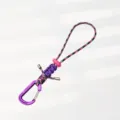 Buntes Outdoor-Fallschirmseil Schlüsselband mit Karabiner für Rucksack und Schlüssel. - Lila