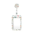 Ausweishalter mit Blumenmuster, einziehbarer Rollenclip fuer Ausweise und Karten. - Stil 6