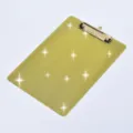 Glitzerndes Acryl Schreibbrett mit goldenem Metallclip, stabiles Schreibunterlage Büro Schule. - Gold