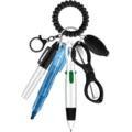 Krankenschwester Schlüsselanhänger Set mit Stift, Textmarker, Schere und elastischem Armband. - Schwarz
