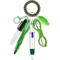 Praktisches Krankenschwester Schlüsselanhänger Set mit bunten Stiften und Mini Taschenlampe. - Grün