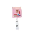 Akryl Badge Reel einziehbar Halter rosa Biohazard Probebeutel Krankenschwester ID Clip - Rosa Biohazard Beutel Stil