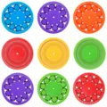 Colorful plastic gear fidget toy set, stress relief decompression disc for kids and adults play. - Digital Fidget Spinner / 5.5x5.5x1cm / Multicolor