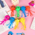 Halloween skeleton alien stress relief colorful water ball squeeze toy details. - Multicolor