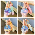 Cute cartoon liquid water game keychain, clear shell with floating marine toys and colorful strap. - Handheld Ocean Water Games / 7.1x6.2cm (69g)