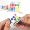 Mini 3x3 Rubik's Cube Keychain Puzzle Toy Portable Colorful Stress Relief Key Ring Pendant - 3.5x3.5cm / Square Magic Cube Keychain