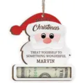Wooden Santa Claus money holder hanging ornament for Christmas holiday home decor and gifts. - Santa Claus 2