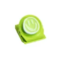 Grüner Metall Magnet Smiley Clip, dekoratives Resingesicht Kühlschrankmagnet Zettelhalter. - Grün