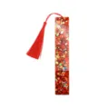 Glitzerndes Acryl-Lesezeichen mit Quaste und bunten Pailletten für Bücher und Lesezubehör rot. - 14*2.5CM / Rot