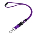 Lila verstellbare Kordel mit Sicherheitsverschluss und Metallhaken fuer Ausweis Handys - Lila