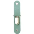 Variante clip cappello in pelle PU verde menta con chiusura metallica per berretti. - Azzurro