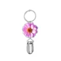 Tragbarer Hutclip als Taschenanhänger, niedliches Blumendesign für Reise Sonnenhut. - Rosa Blumenmuster