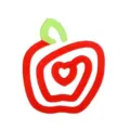 Roter Apfel Spiral Acryl Lesezeichen Detailansicht, süßes Herz DIY Anhänger Deko - Apfelform Stil / Rot