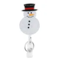 Christmas Glitter Snowman Badge Reel Retractable ID Card Holder for Office Worker - Snowman