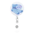 Niedlicher Cartoon blaue Socken Ausweisjojo mit Clip Einziehbarer Namensschildhalter - Blau