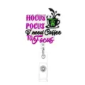 Halloween Hocus Pocus Kaffee Ausweishalter Acryl Einziehbar Namensschild Clip Geschenk - Trinkflasche / 3.2cm