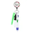 Nurse badge reel set with retractable clip, highlighter, marker and multi-function pen for daily work. - Style 3