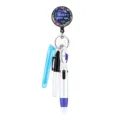 Retractable nurse badge reel with pen set floral Never give up ID holder medical gift - Style 4