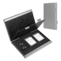 Aluminum memory card storage case with foam insert for SD and TF cards organizer box. - Silver