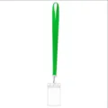 Grünes Polyester Lanyard mit Metallhaken und transparentem PVC Ausweishalter für das Büro. - Rot
