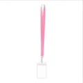 Rosa Polyester Lanyard mit klarem PVC Ausweishalter für Büro und Veranstaltungen. - Rosa