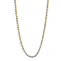 Vergoldete Edelstahl Halskette mit violetten Steinen Tennis Collier eleganter Schmuck - Blau