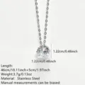 Stainless steel zircon pendant necklace, elegant silver chain jewelry for women and girls daily wear. - Round Pendant Necklace (RT138XL-1)