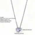 Stainless steel heart zircon necklace pendant, elegant fashion jewelry accessory for women. - Heart Pendant Necklace (RT141XL-1)