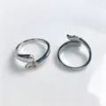 Verstellbare DIY Ringfassung mit Wassertropfen Design, glatte Kupfer plattierte Schmuckbasis. - Silberfarbene Ringfassung