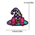 Cute Halloween witch hat embroidered patch DIY cartoon apparel decoration badge accessories - Witch Hat Style (PE19755CT)