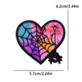 Parche bordado telaraña corazón Halloween lindo accesorio de ropa manualidades aplique diseño - Estilo Corazón de Telaraña (PE19759CT)
