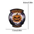 Halloween embroidered patch spooky pumpkin moon badge DIY clothing hat backpack decoration - Moonlight Terror Style (PE19268CT)