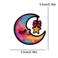 Lindo Parche Bordado Luna Estrella Dibujos Animados DIY Badge Decorativo 5.5cm - Estilo de Luna (PE19760CT)