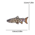 Cute trout embroidered patch with leopard pattern, DIY outdoor fishing hat decorative accessory. - Leopard Trout Style (PE19046CT)