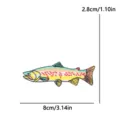 Detailed view of the cute cartoon trout embroidery patch, perfect for DIY outdoor gear. - Striped Trout Style (PE19048CT)
