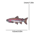 Detailed close-up of a colorful trout embroidered patch featuring fine stitching and clear size. - Vivid Trout Style (PE19049CT)