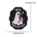 Halloween ghost embroidery patch punk spooky rose badge for clothing hats DIY decor items. - Ghost and Roses Style (PE19258CT)