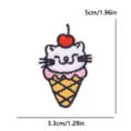 Cute cartoon cat ice cream embroidery patch DIY clothing accessory decorative badge item - Cat Ice Cream Cone (PE16424CT) / 5x3.3cm